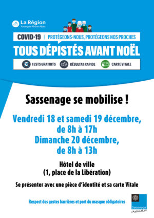 Affiche sassenage centre de dépistage Covid-19